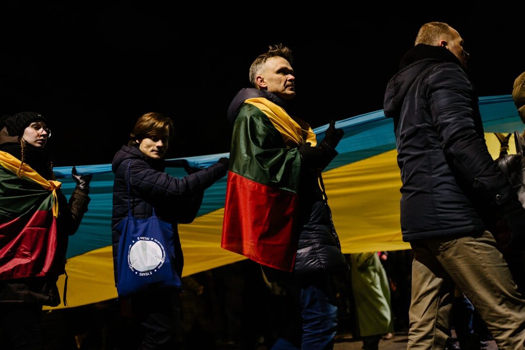young people protesting in lithuania