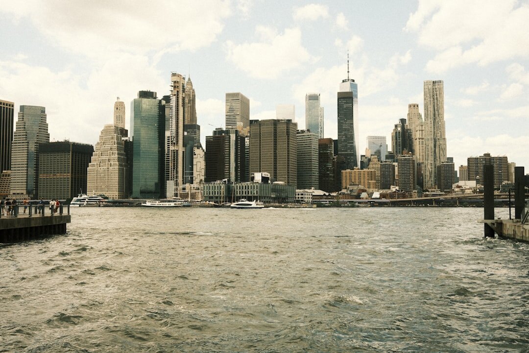 city skyline business district