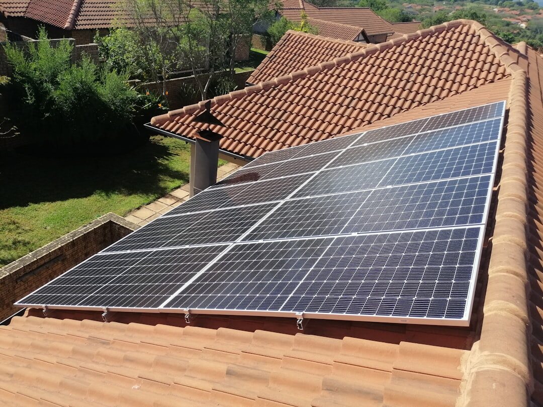 solar panels on roof